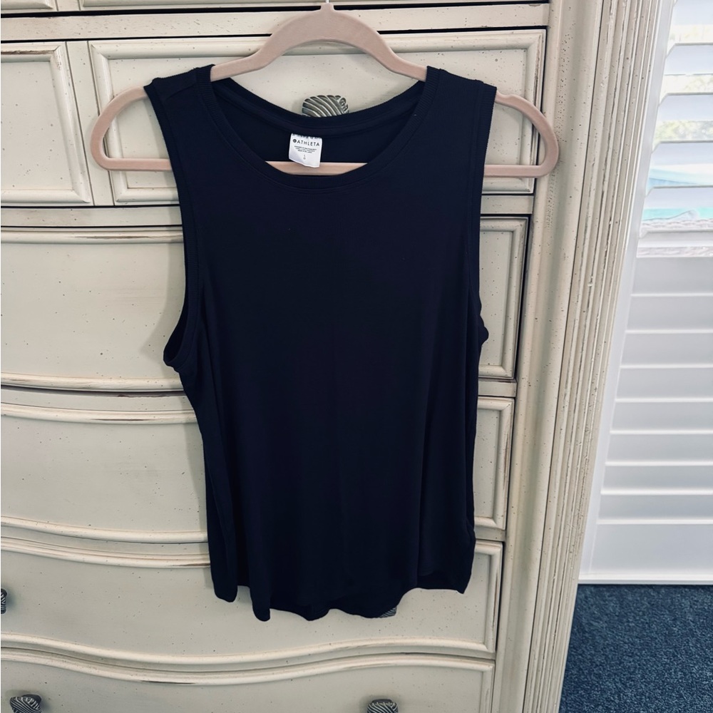 Athleta Navy ribbed Tank Top